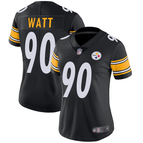 Women Pittsburgh Steelers Football 90 Limited Black T J Watt Home Vapor Untouchable Nike NFL Jersey